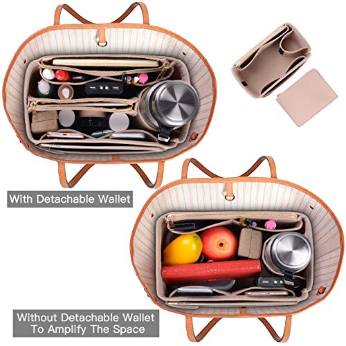 ETTP Purse Organizer, Felt Bag Organizer Insert For Speedy, Neverfull, Tote, Handbag, 8 Colors 5 Sizes (Large, Beige) - Image 5