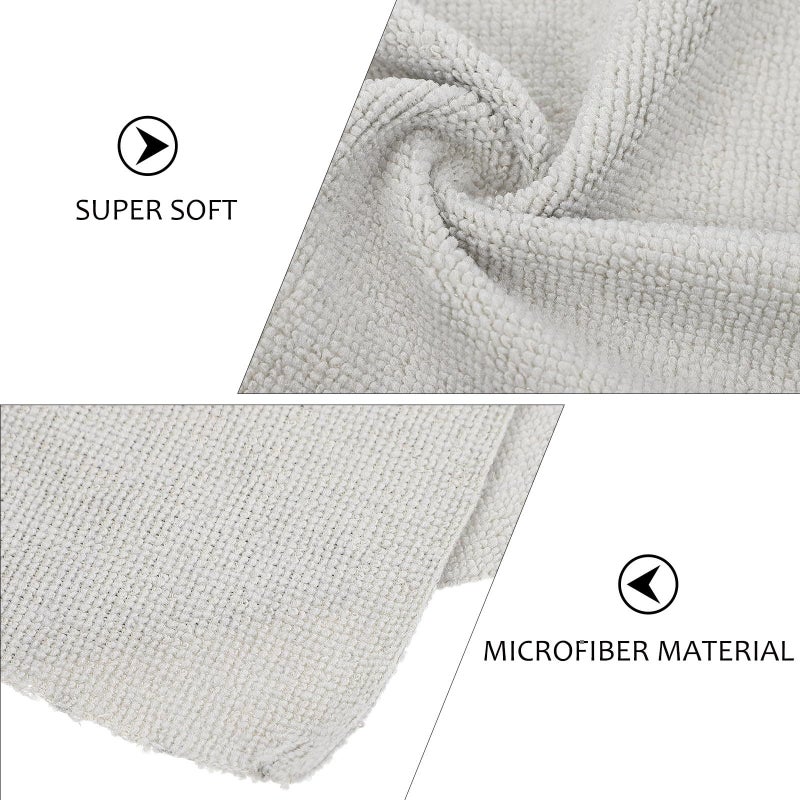 Grey Microfiber Kitchen Cloths 22x22cm 20pcs Highly Absorbent Reusable Dish Towels - Image 4