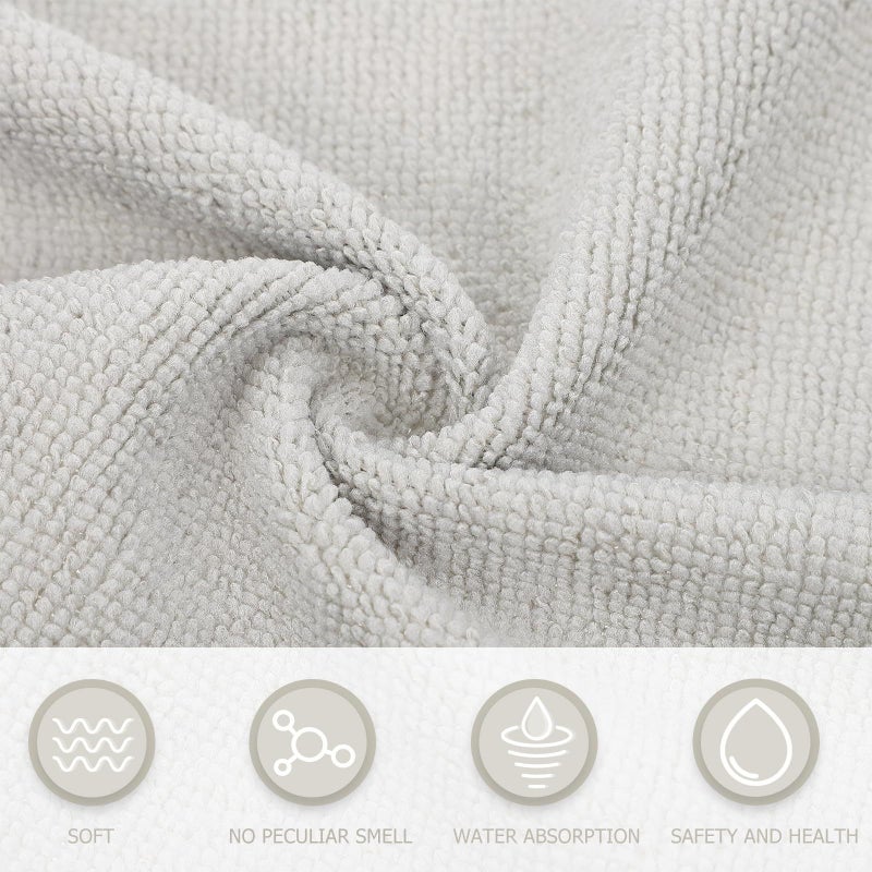 Grey Microfiber Kitchen Cloths 22x22cm 20pcs Highly Absorbent Reusable Dish Towels - Image 5