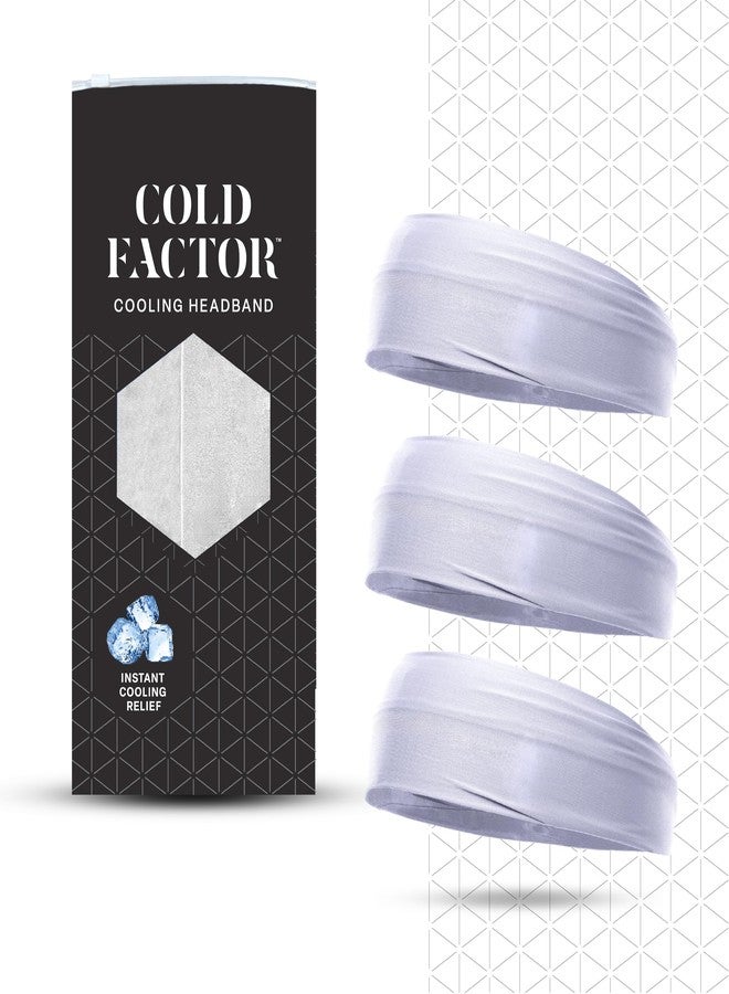 COLD FACTOR Instant Cooling Headband 3 Pack | Advanced Evaporative Comfort for Sports & Outdoor | UPF 50+ Protection | Long-Lasting Coolness | Ideal for Fitness, Hiking, Yoga, & Running (White) - Image 1