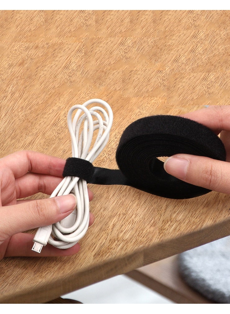 1 Roll Of 5meter Tearable Data Cable Storage Back-to-back Tie Nylon Self-adhesive Hook And Loop Plant Strap Multi-purpose Strap - Image 4