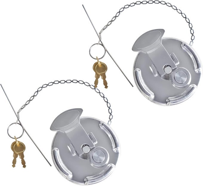 Locking Diesel Fuel Cap 4" For Peterbilt Semi Trucks (1972-2017) - Aluminum Replacement (2 Pcs)