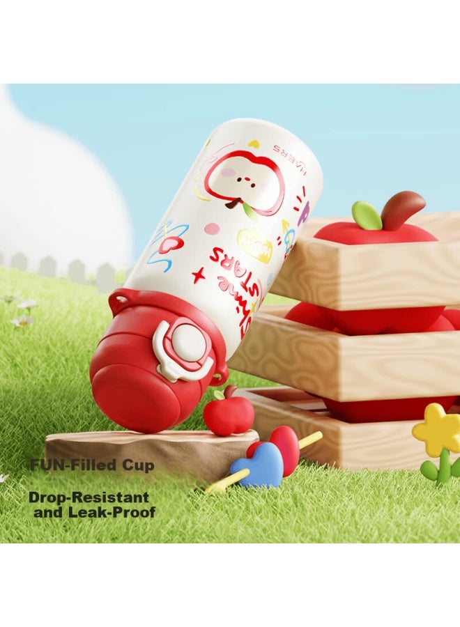 Haers Cartoon Insulated Bottle 316 Stainless Steel Large Capacity Portable Straw Thermos Blueberry Jelly 630ml - Image 3