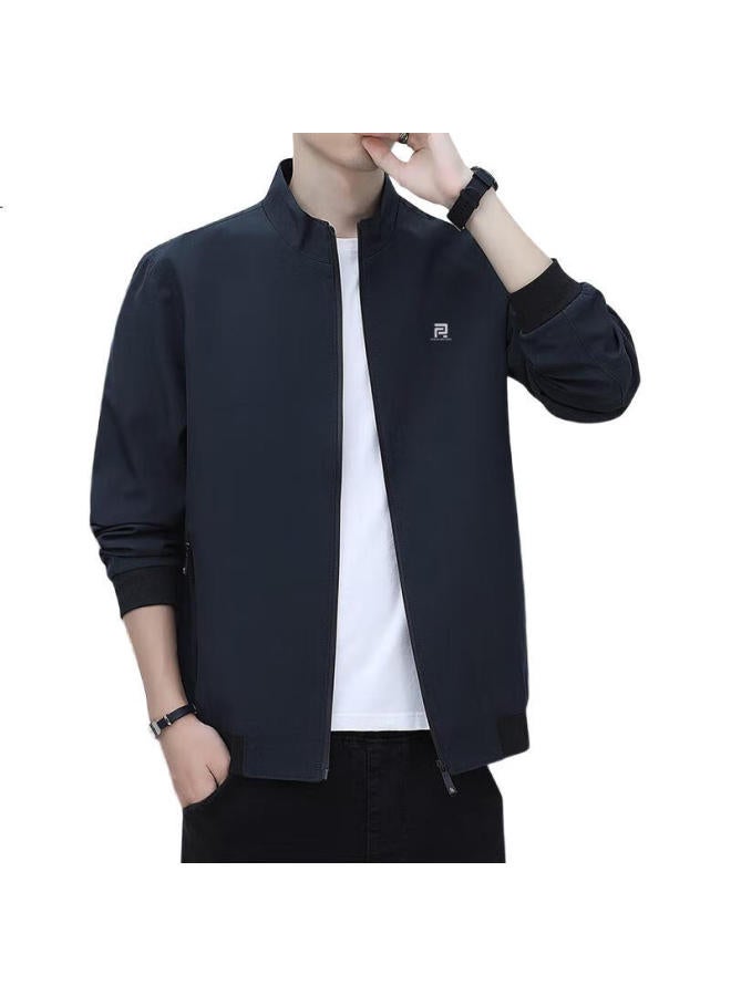 ROMON Jacket For Men, Autumn Outerwear, Stand-Up Collar, Executive Business Jacket, Versatile Commuter Menswear, Zh606, Dark Blue, Xl - Image 1
