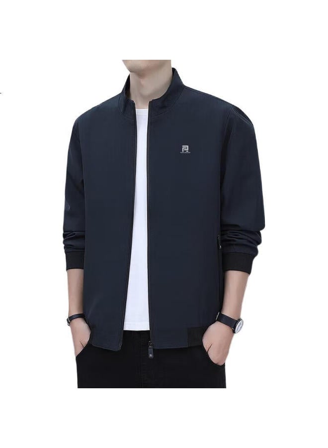 ROMON Jacket For Men, Autumn Outerwear, Stand-Up Collar, Executive Business Jacket, Versatile Commuter Menswear, Zh606, Dark Blue, Xl - Image 3