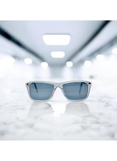 Authentic Armando Cavelli sunglasses, crafted from carefully selected premium acetate for a luxurious look and longevity with extensive use. This model combines modernity and classic style, with a raw transparent light grey acetate front and silver -plated metal temples to complete your luxury look. Comes with premium polymer lenses offer UV400 protection in a grey.