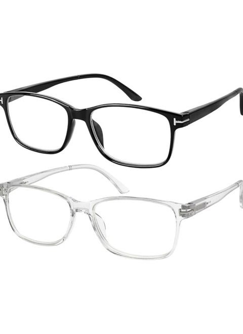 Computer Glasses 2 Pairs Anti Glare Classic Reading Glasses Quality Comfort Glasses for Men and Women