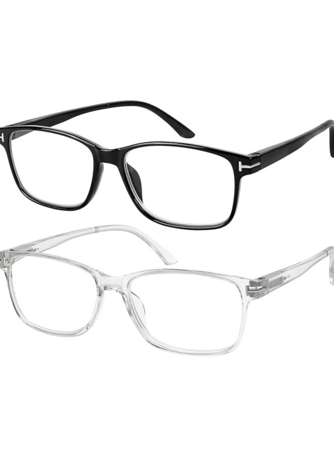 Computer Glasses 2 Pairs Anti Glare Classic Reading Glasses Quality Comfort Glasses for Men and Women