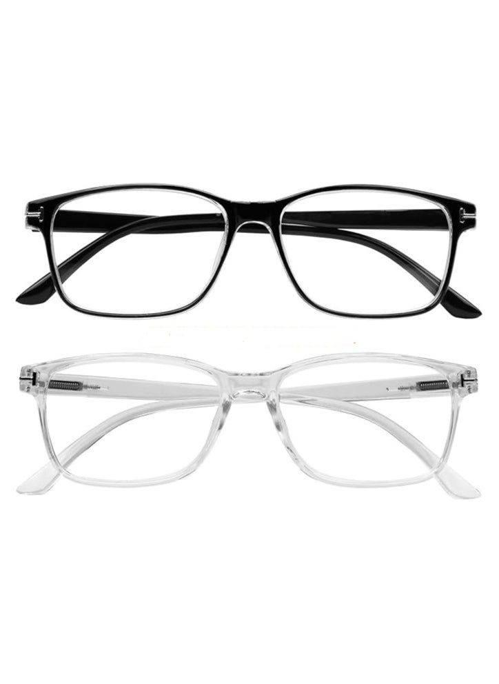 Computer Glasses 2 Pairs Anti Glare Classic Reading Glasses Quality Comfort Glasses for Men and Women
