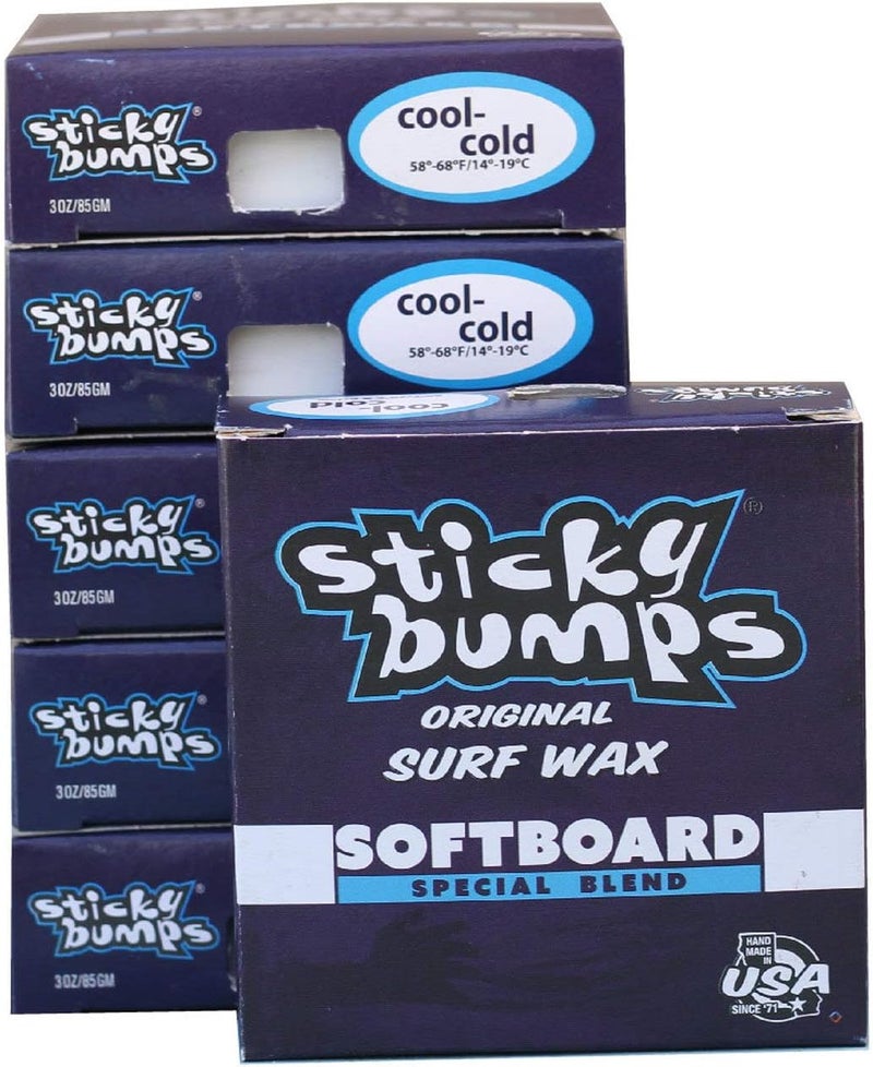 شمع Surf SoftBoard Cool-Cold | شمع لوح ركوب الأمواج طويل الأمد | بناء نتوءات رائعة لركوب الأمواج | غير سامة وآمنة للطبيعة | لشمع لوح ركوب الأمواج في درجات حرارة 58°-68°F/20°C أدناه.