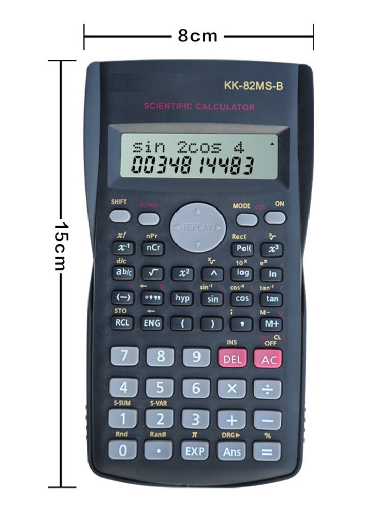 Generic Scientific Calculator KK-82MS-B Non Programmable 10 + 2 digits 240 Functions - Black  - Image 2