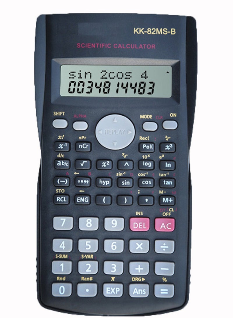 Generic Scientific Calculator KK-82MS-B Non Programmable 10 + 2 digits 240 Functions - Black  - Image 1