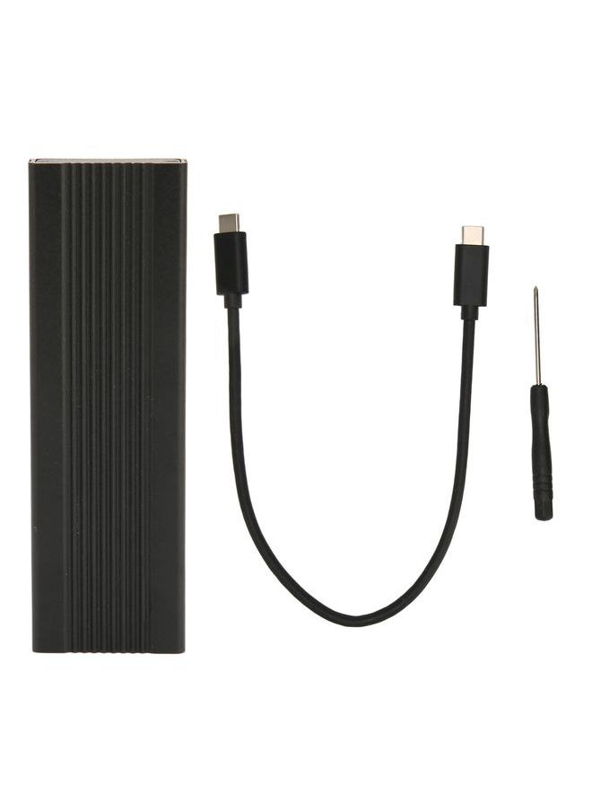 Thoraya M.2 PCIE NVMe to USB3.1 SSD Aluminum Alloy Solid State Drive Enclosure Type-C Gen2 10Gbps Transmission Interface Black with C/C Cable  - Image 1