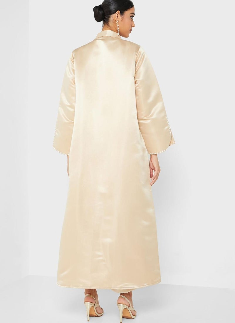 Moistreet - Embellished Detail Abaya - Image 1