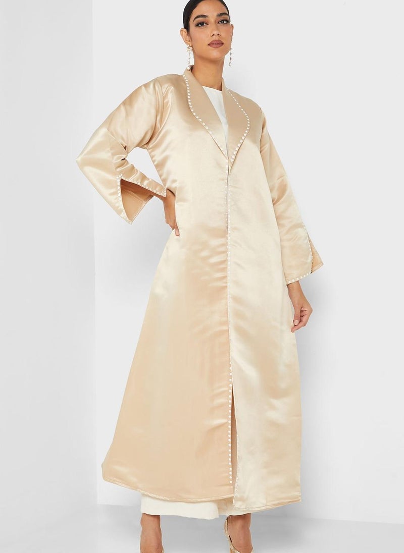 Moistreet - Embellished Detail Abaya - Image 1