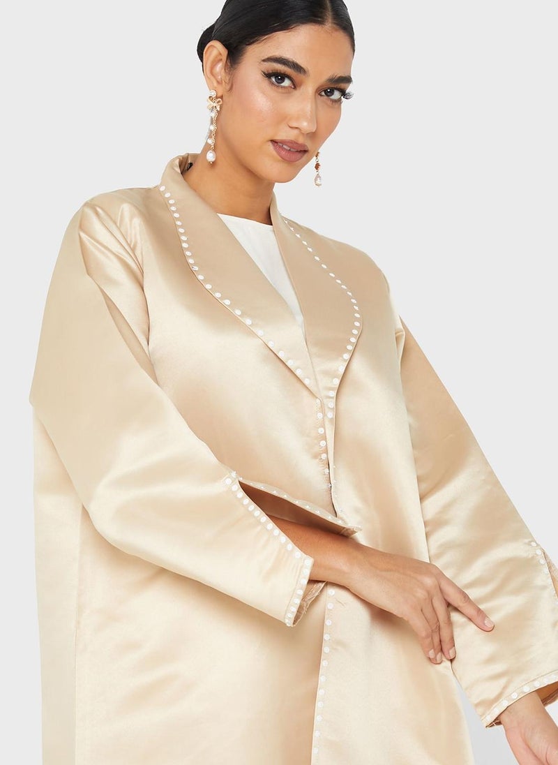 Moistreet - Embellished Detail Abaya - Image 1