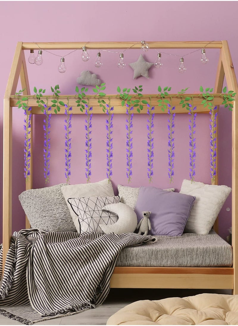Mordely Purple Wisteria Hanging Flowers 6 Feet, 10 Branches Artificial Hanging Flowers Vine Silk Wisteria Arch Flowers Garland for Wedding Garden Patio Party Bedroom  - Image 5