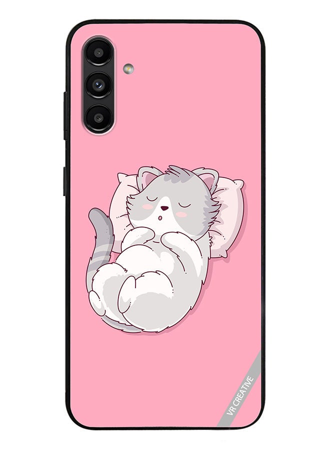 VR CREATIVE Protective Case Cover For Samsung Galaxy A13 5G Cozy Cat Design Multicolour - Image 1