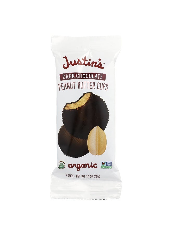 Justin's Nut Butter كؤوس زبدة الفول السوداني بالشوكولاتة الداكنة العضوية من جاستين، 2 كأس، 1.4 أونصة (40 جرام) - Image 1