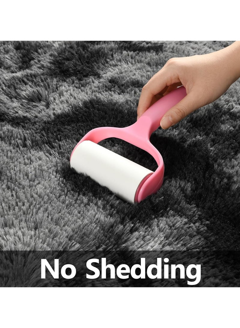 CityRiya-Long Ultra Soft Rug, Fluffy Carpets Tie-Dye Rugs for Living Room, Soft Touch Carpet 160x220cm, Fluffy Area Rug for Bedroom, Floor Mat, Modern Carpets Fuzzy Rug for Home, Black Carpet - Image 4