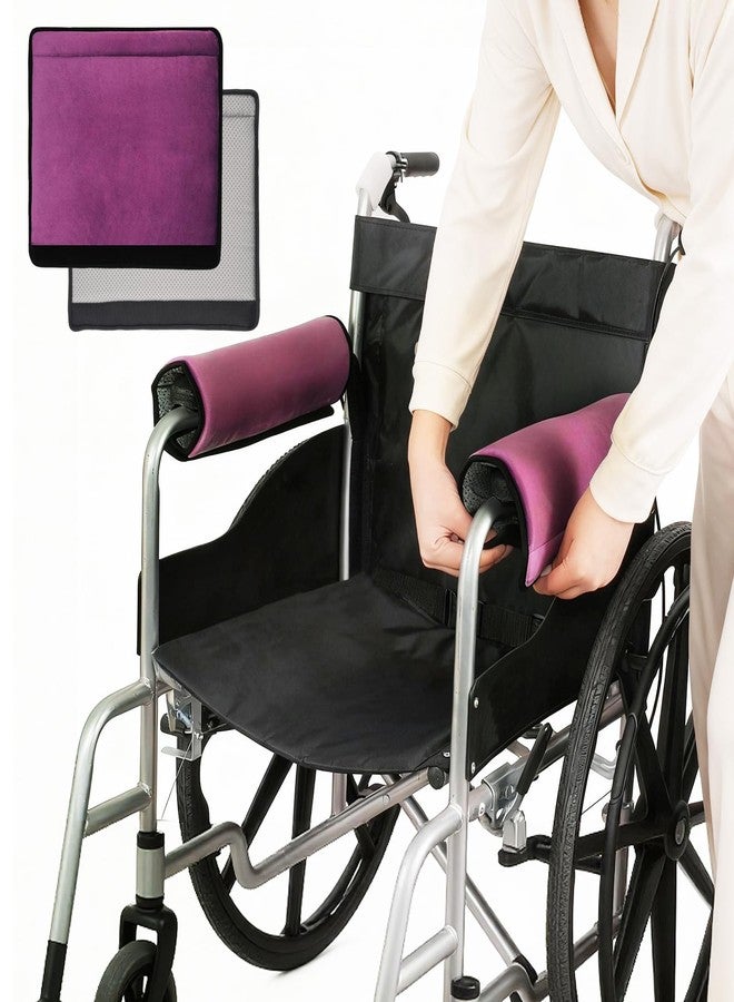 KUAZIDAR Wheelchair Armrest Covers (Pair)-Memory Foam Wheelchair armrest Pads Wicking Washable Non Slip Arm Rest Cover Cushion Pad for wheelchairs Office Chairs armchairs (Dark Purple) - Image 1