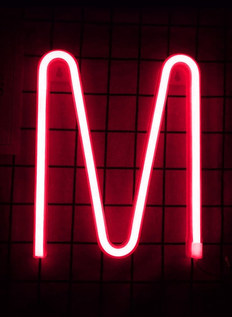 سلة حرف بإضاءة النيون باللون الأحمر الدافىء – M - Image 1