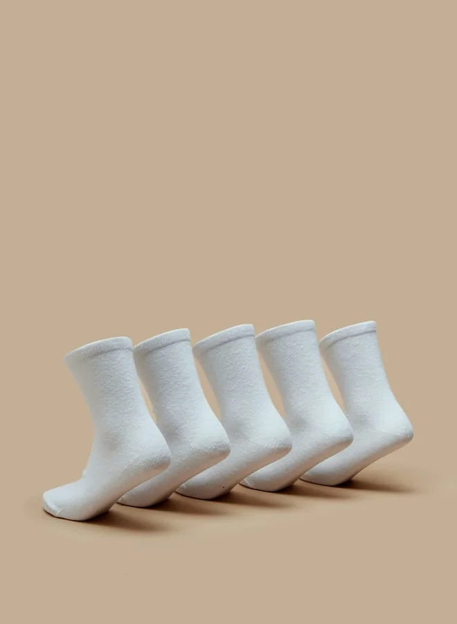 JUNIORS Solid Crew Length Socks - Set of 5