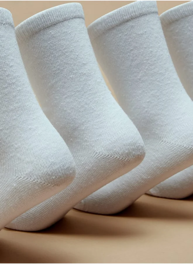 جونيورز Solid Crew Length Socks - Set of 5