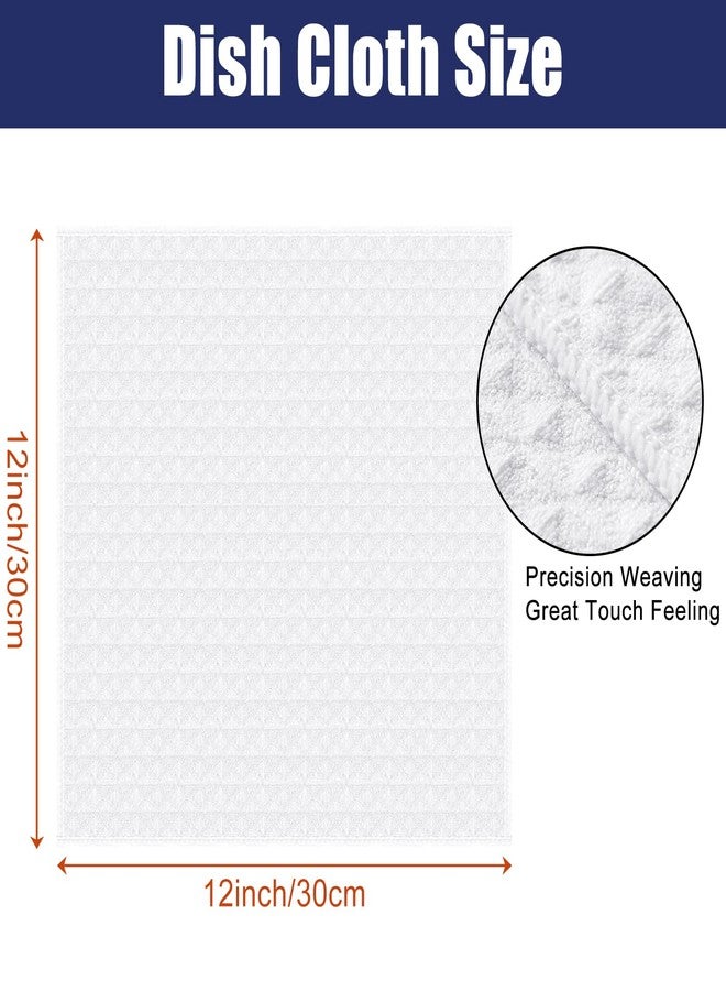 Homaxy Microfiber Waffle Weave Kitchen Dish Cloths, 12 x 12 Inch Ultra Absorbent and Solid Color Dish Towels for Kitchen Fast Drying Dishcloth for Washing Dishes, 6 Pack, White - Image 3