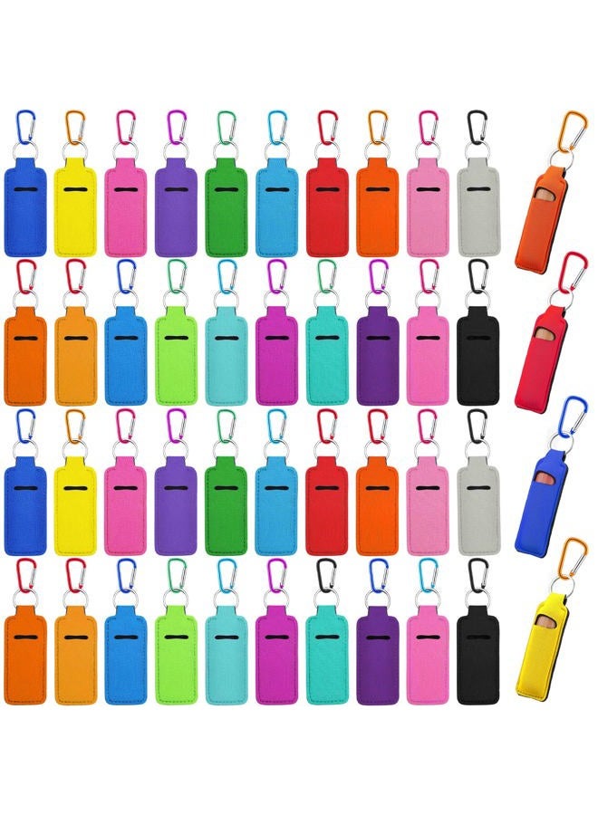 Tudomro 40 Pack Lipstick Keychain Holder with Clip Colorful Portable Lip Balm Holder Keychain for Women(Multicolor Clips) - Image 1