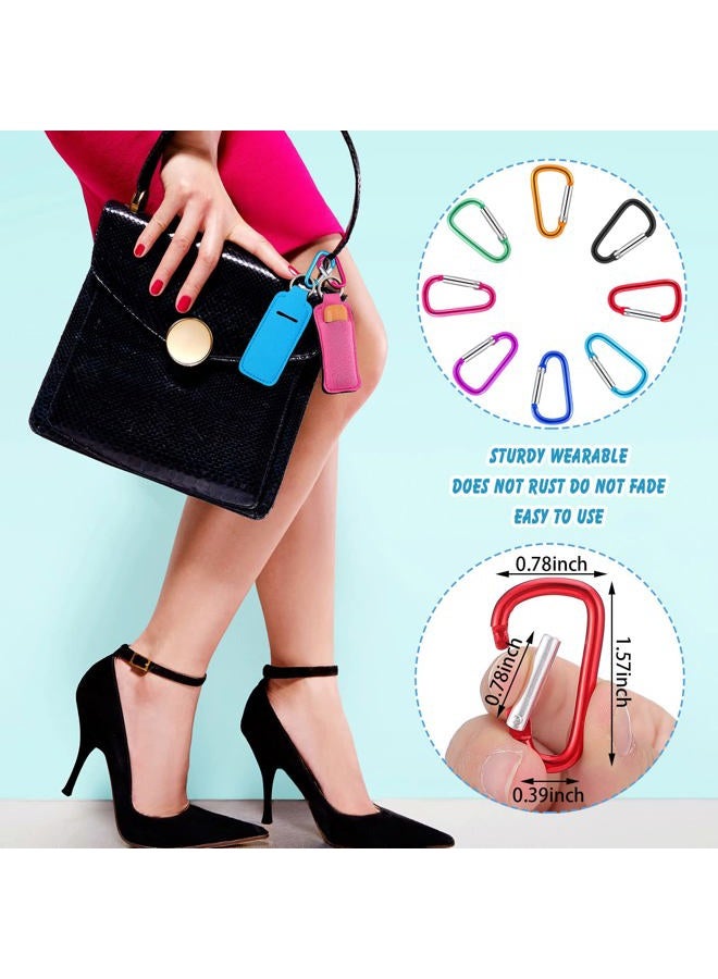 Tudomro 40 Pack Lipstick Keychain Holder with Clip Colorful Portable Lip Balm Holder Keychain for Women(Multicolor Clips) - Image 3