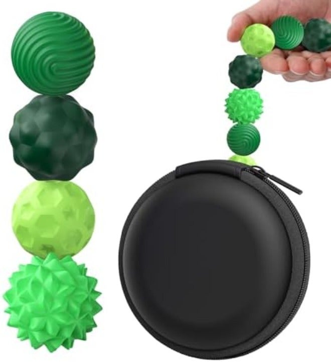 BUSOHA Silicone Fidget Balls - 4 Pack Fidget Toys Adults Sensory Toys Stress Balls for Adults Teens Gifts for Calming,Autism and ADHD  Office