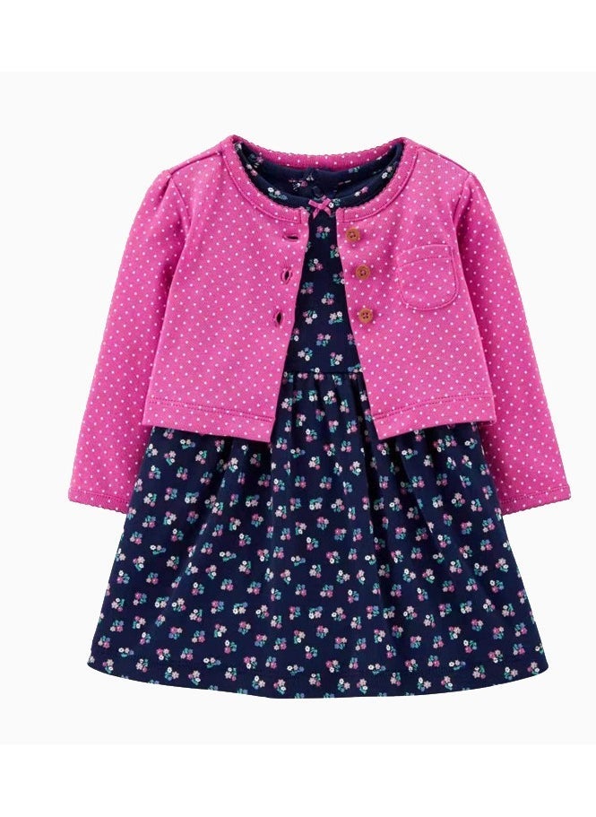 RedMapleTEK 2-Piece Set Of Baby Girl Jacket And Short-Sleeved Dress - Image 1