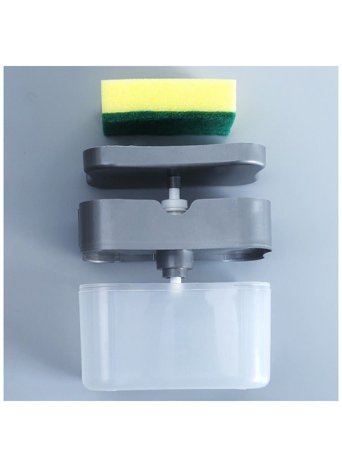 موزع مضخة الصابون والإسفنج لموزع غسيل الأطباق السائل في مطبخك موزع غسيل الأطباق السائل باللون الرمادي - Image 3