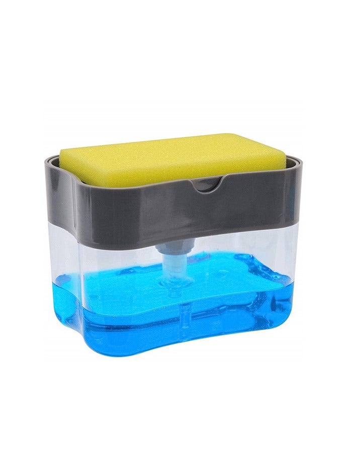 موزع مضخة الصابون والإسفنج لموزع غسيل الأطباق السائل في مطبخك موزع غسيل الأطباق السائل باللون الرمادي - Image 4