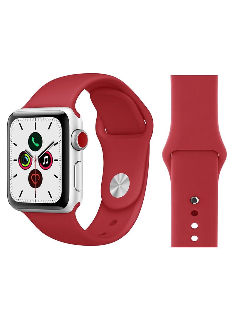 Perfii Replacement Band For Apple iWatch Series 5/4/3/2/1 42-44mm Wine Red - Image 2
