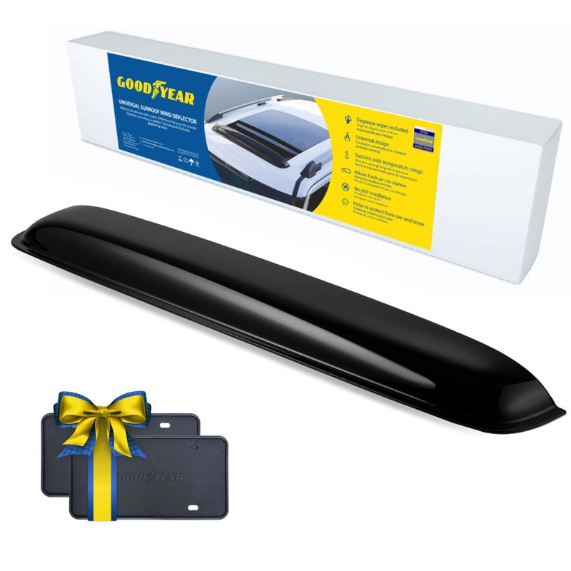 Goodyear Shatterproof Sunroof Wind Deflector 425 Tinted Sun and Moonroof Visor for Deflecting Noise Rain and Windy Weather Car Accessories Sun Shade Light Tint  GY004902