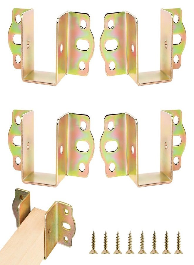 Serplex® U -Type Bed Hinges for Bed Cross Beams, Robust Alloy Steel Bed Hinges Beam Supports Pre-Punched Brackets for Bed Rail, Suitable for 35mm Width Wooden Beam, Pack of 4 - Image 1