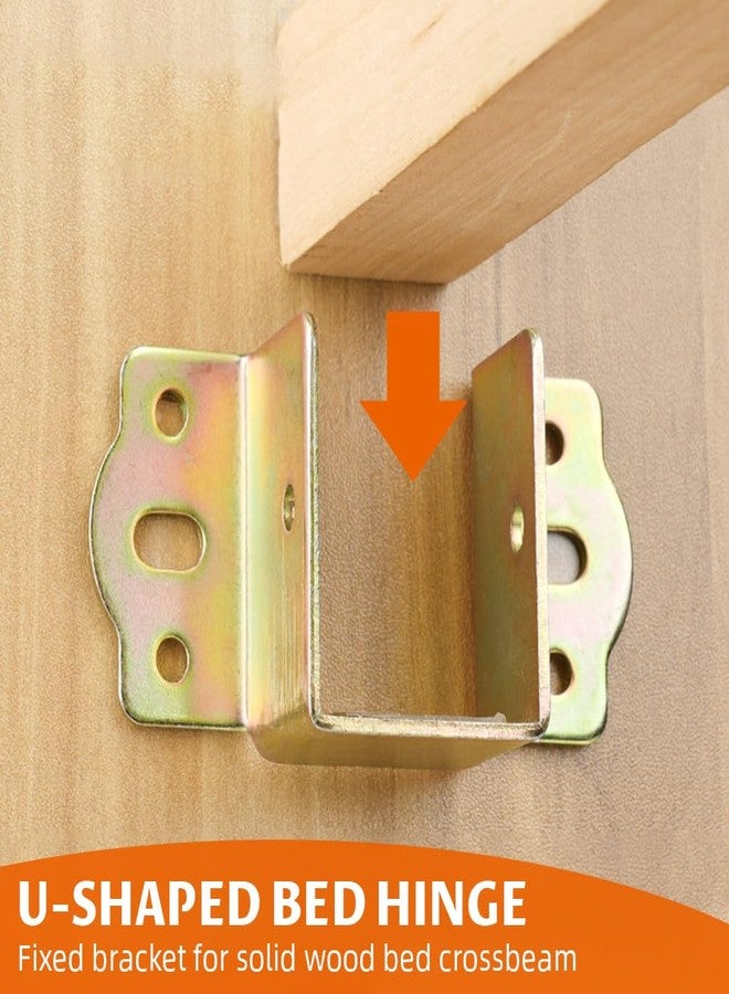 Serplex® U -Type Bed Hinges for Bed Cross Beams, Robust Alloy Steel Bed Hinges Beam Supports Pre-Punched Brackets for Bed Rail, Suitable for 35mm Width Wooden Beam, Pack of 4 - Image 5