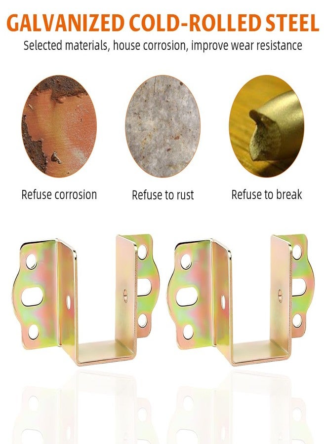 Serplex® U -Type Bed Hinges for Bed Cross Beams, Robust Alloy Steel Bed Hinges Beam Supports Pre-Punched Brackets for Bed Rail, Suitable for 35mm Width Wooden Beam, Pack of 4 - Image 4