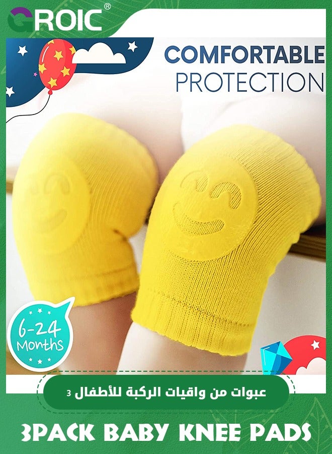 GROIC 6 Pairs Baby Knee Pads for Crawling and Baby Socks for Walking,Toddler Socks with Grippers and Crawling Anti-Slip Knee Pads for Infant,Baby Toddlers Kneepads - Image 4