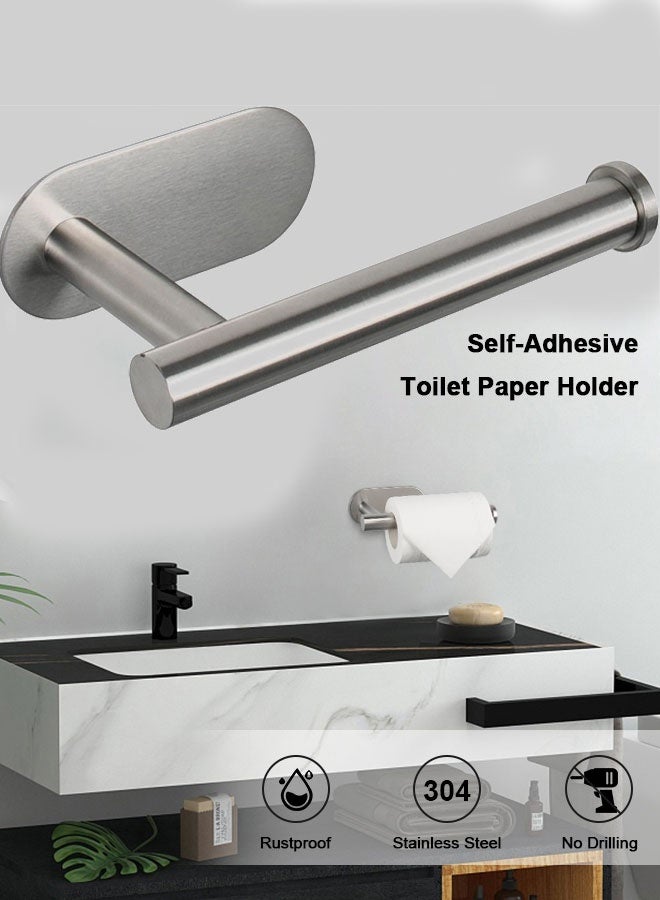 WangPangZi Stainless Steel Toilet Paper Holder Self Adhesive Premium SUS304 Rustproof No Drilling Bathroom Kitchen Washroom Paper Roll Holder for Home Use - Image 1