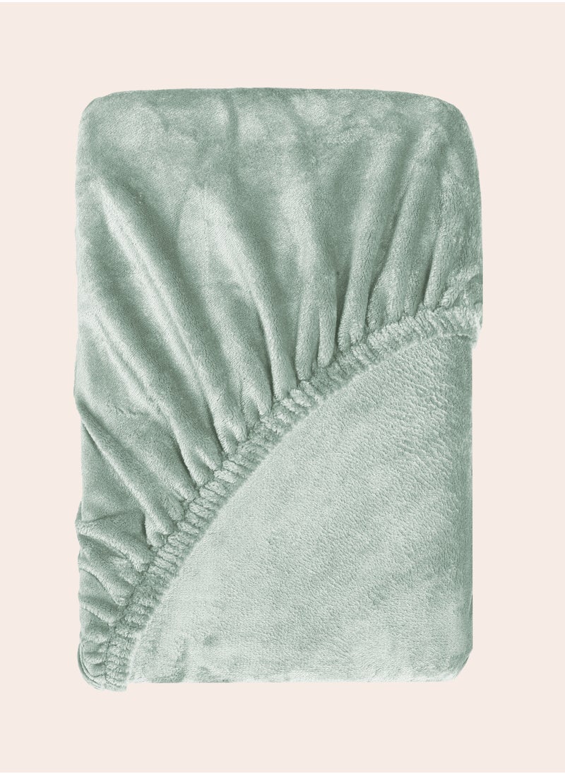 مورانو - مفرد ملاءة مخملية ملائمة 120 × 200 × 25 سم - نعناعي - Image 1