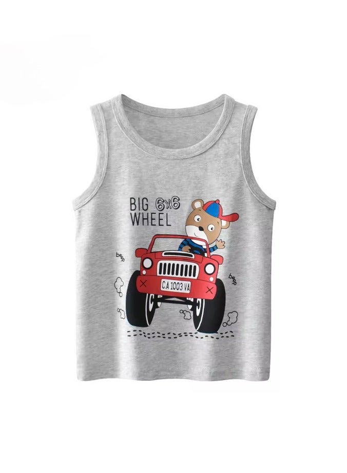 4 Pieces Boys Tank Top Set Babby And Toddler Tank Top Sleeveless Crewneck T Shirts For Kids Undershirts  - Image 4
