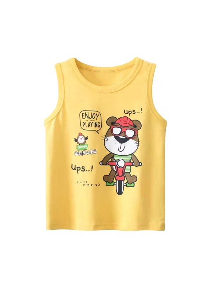 4 Pieces Boys Tank Top Set Babby And Toddler Tank Top Sleeveless Crewneck T Shirts For Kids Undershirts  - Image 5