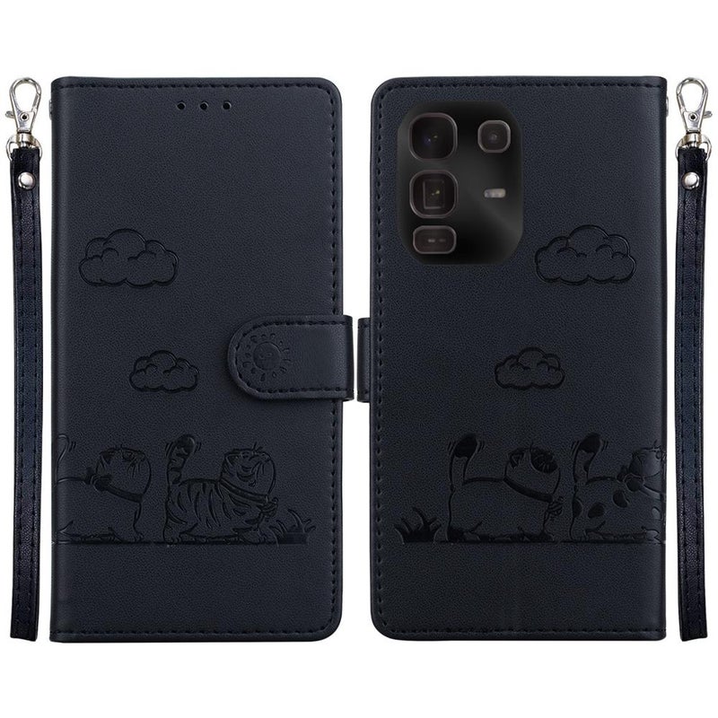 HuHa Case Cover For Infinix Note 50 Pro+ Cute Cats RFID Leather Phone Case(Black) - Image 1