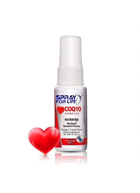 CoQ10 Complex Spray, Spray For Life Nano Coenzyme Q10 Liquid Oral Throat Spray, Effective Absorbable Heart Care Highly Concentrated Antioxidant, 26ml - 30 Day Supply
