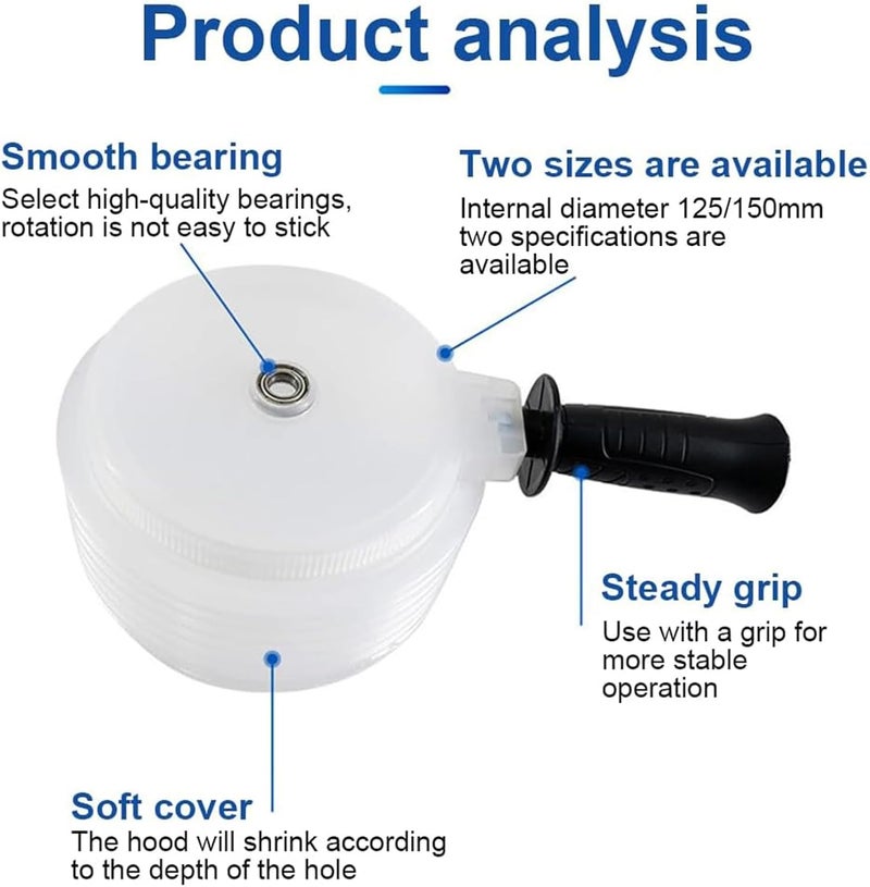 ARQIVO ARQIVO Dust Collection Tool Electric Hammer Drill Dust Collector With 1 Styles Universal Hole Drilling Dust Bowl General Purpose Design Hole Opener Dust Cover Dust Catcher Hole Saw Transparent  - Image 5