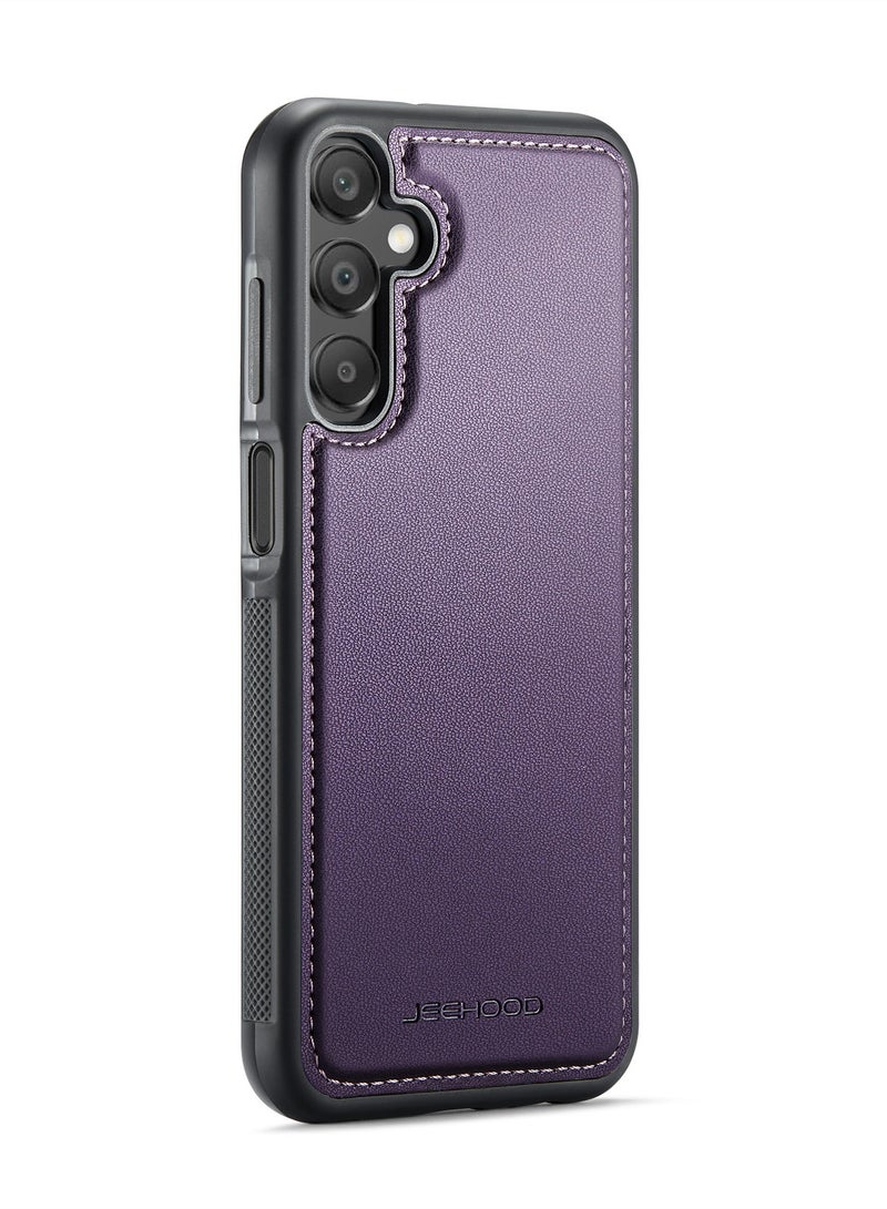 JEEHOOD Phone Case cover Luxury PU Leather Back Cover Cover  Compatible with  Samsung Galaxy A16 (Purple) - Image 2
