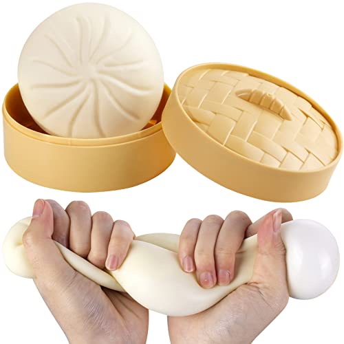 FFNIU Dumpling Stress Ball Steamed Stuffed Bun Stress Relief Squeezing Bun Toys for Halloween Project Tricking People Kid Playing - Image 1